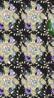 Çizim çiçek deseni duvar kağıdı, web sitesi arka planı, ambalaj kağıdı, davetiye, broşür, afiş veya web sitesi için kullanılabilir. El çizimi Raster çizimi. Karalama elementleri.