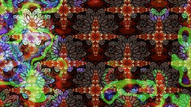 Raster illüstrasyonundaki çiçek desenli çizim. Suluboya tarzında kahverengi renkte çiçekler.