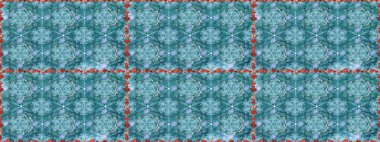 Düz Çiçek Elementleri Tasarımı. Raster illüstrasyonunda kusursuz çiçek deseni. Mavi renkli çiçekler. Renkli Bahar Teması Kusursuz Arkaplan.