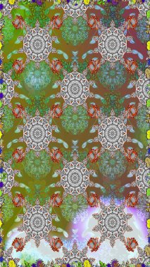 Kahverengi ve gri renkli çiçekler. Bahar mevsimi. Nazik romantik baskı. Tatil havası. Raster dikişsiz sevimli çiçek deseni.