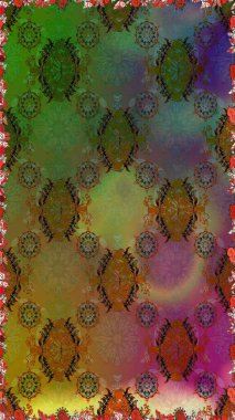 Raster illüstrasyonunda kusursuz çiçek deseni. Kahverengi renkli çiçekler. Renkli Bahar Temalı Kusursuz Arkaplan. Düz Çiçek Elementleri Tasarımı.