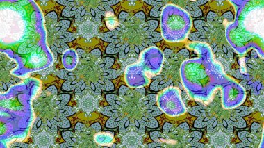 Düz Çiçek Elementleri Tasarımı. Yeşil renkli çiçekler. Raster illüstrasyonundaki çiçek desenli çizim. Renkli Bahar Teması çizim şablonu.