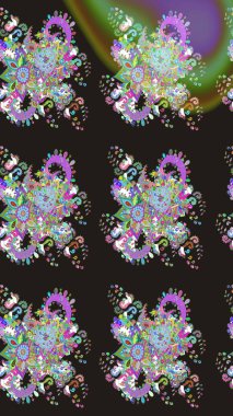 Çiçek desenli eskiz, yaz çiçekleri. Renkli Bahar Teması eskiz kalıbı. Düz Çiçek Elementleri Tasarımı. Gri renkli çiçekler.