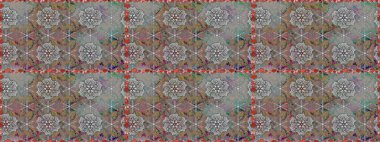 Düz Çiçek Elementleri Tasarımı. Raster illüstrasyonunda kusursuz çiçek deseni. Süslü kumaş deseni. Renkli Bahar Teması Kusursuz Arkaplan.