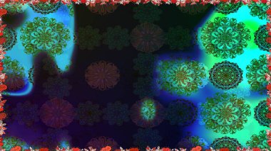 Etnik Mandala süsü. Kızılderili desenli desenli desenli şal deseni. Raster Henna dövme stili. Tekstil, tebrik kartı, boyama kitabı, telefon kılıfı baskısı için kullanılabilir.