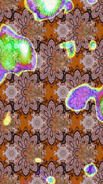 Raster düz çiçek çizim deseni. Kahverengi renkli çiçekler. Tasarım hediye paketi, tebrik kartları, posterler ve afiş tasarımı.