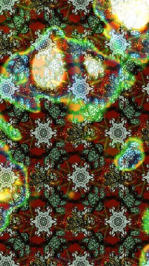 Tropik çiçekler. Gömlek, arka plan modelini çiz. Yeşil renkte çiçekler.