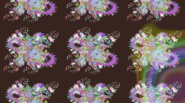 Raster illüstrasyonu. Çiçek. Mor renklerde. Taslak dekoratif arka plan, çiçek mandala.