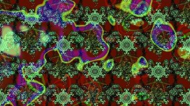 Çiçekli eskiz deseni. Suluboya çizimi. El çizimi. Yeşil renkte çiçekler.