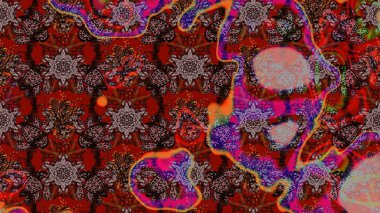 Tomurcukları papatya çiçekleri olan sevimli bir çiçek deseni. Eskiz geçmişi. Raster illüstrasyonu. Kumaş, tekstil, duvar kağıdı baskısı için. Eski usul. Miles Fleur, dandik süs.