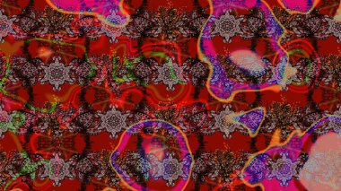 Sevimli çiçek raster deseni. Kahverengi renkli çiçekler. Renkli Yaz Temalı eskiz kalıbı. Düz Çiçek Elementleri Tasarımı.