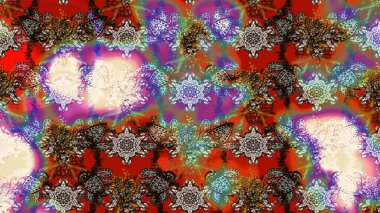 Elle çizilmiş çiçek desenli Raster çizimi. Tekstil, kumaş, ambalaj, hatıra defteri için hoş bir çiçek arkaplanı. Çocuksu tasarım. Kahverengi arkaplanda.