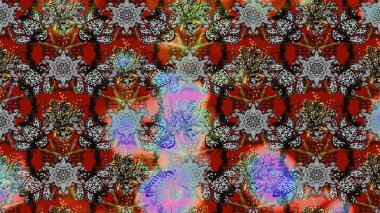 Çiçek deseni. Raster güzel kumaş deseni çiziyor. Renkli Bahar Teması eskiz kalıbı. Düz Çiçek Elementleri Tasarımı.