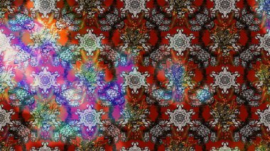 Çiçekli karalama şeklinde Raster çiçek deseni. Yumuşak, bahar çiçekli arka plan. Kahverengi renkte çiçekler.