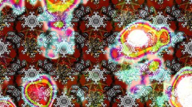 Parlak renkli çiçekleri ve gri renkli yaprakları olan harika bir çiçek deseni. Moda baskıları için zarif bir şablon. Modern çiçek arkaplanı. Halk stili.