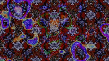 Kahverengi renkli bitkilerden oluşan parlak çiçekli çizim deseni.