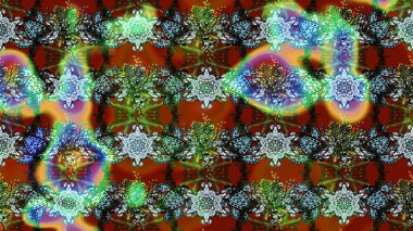 Soyut etnik raster çizim kalıbı. Kabile sanatı boho baskısı, klasik çiçek arkaplanı. Arkaplan dokusu, duvar kağıdı, yeşil renkli çiçek teması.