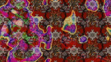 Çizim çiçek deseni duvar kâğıdı olarak kullanılabilir. Kahverengi renkli çiçekler. Raster illüstrasyonu.