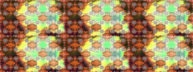 Motley illüstrasyonu. Küçük renkli çiçekler. Küçük çiçekte güzel bir desen. Moda baskıları için zarif bir şablon. Kahverengi ve turuncu çiçekli bahar çiçekleri.