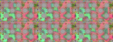 Renkli Bahar Temalı Kusursuz Arkaplan. Düz Çiçek Elementleri Tasarımı. Gri renkli çiçekler. Sevimli çiçek raster deseni.