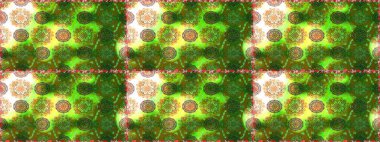 Yeşil renkli çiçekler. Raster düz çiçekleri pürüzsüz desen. Tasarım hediye paketi, tebrik kartları, posterler ve afiş tasarımı.