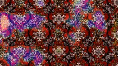 Çiçek deseni. Raster illüstrasyonu. Chichi 'nin kumaş kalıbını çiz. Renkli Bahar Teması eskiz kalıbı. Düz Çiçek Elementleri Tasarımı.