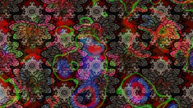 Raster illüstrasyonundaki çiçek desenli çizim. Suluboya tarzında siyah renkte çiçekler.