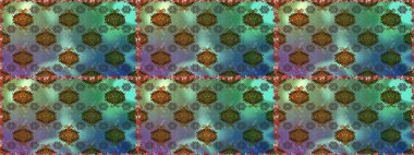 Raster illüstrasyonu. Suluboya tarzında yeşil renkte. Pürüzsüz bahar deseni ve küçük çiçekler.