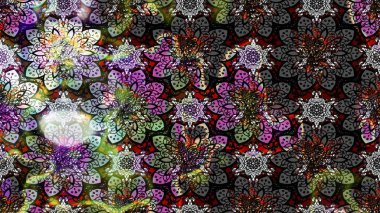 Çiçekli karalama şeklinde Raster çiçek deseni. Nazik, narin çiçek arkaplanı. Gri renkli çiçekler.