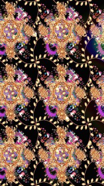 Çiçekli çiçek deseni, suluboya. Siyah renkli çiçekler. Renkli Bahar temalı eskiz kalıbı. Düz Çiçek Elementleri Tasarım Raster illüstrasyonu.