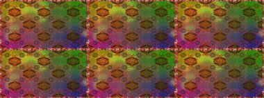 Kahverengi ve yeşil renkli çiçekler. Raster illüstrasyonu. Raster illüstrasyonu. Kusursuz çiçek deseni. Asya tekstil tarzında.