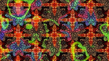 Çiçek ve yapraklı çiçek deseni. Küçük çiçekli şirin bir desen. Raster illüstrasyonu.