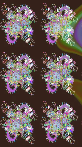 Küçük çiçekteki sevimli çiçek deseni. Raster deseni. Yumuşak, mor renkte yaz çiçekleri. Raster illüstrasyonu.