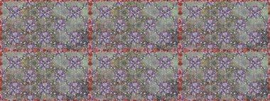 Kusursuz bir arka plan modeli. Gri ve nötr renklerde yaprakları olan yabani çiçekler. Suluboya, elle çizilmiş. Raster illüstrasyonu.