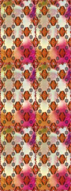 Bej ve turuncu renkli çiçekler. Düz Çiçek Elementleri Tasarımı. Renkli Bahar Temalı Kusursuz Arkaplan. Sevimli çiçek raster deseni.