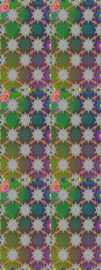 Yeşil ve gri renkli çiçekler. Raster illüstrasyonu. Kusursuz çiçek deseni duvar kağıdı için kullanılabilir.