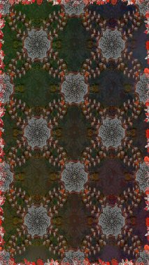 Raster Modaya uygun kumaş deseni. Renkli Bahar Temalı Kusursuz Arkaplan. Gri renkli şirin çiçek deseni. Düz Çiçek Elementleri Tasarımı.