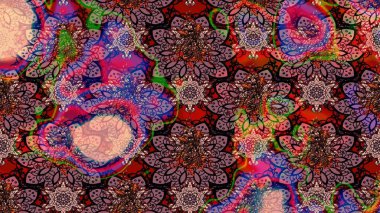 Hint çiçek liyada madalyon deseni. Etnik Mandala süsü. Tekstil, tebrik kartı, boyama kitabı, telefon kılıfı baskı için kullanılabilir. Raster Kına dövme tarzı.