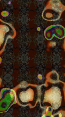 Soyut etnik raster çizim kalıbı. Arkaplan dokusu, duvar kağıdı, kahverengi renkli çiçek teması. Kabile sanatı boho baskısı, klasik çiçek arkaplanı.