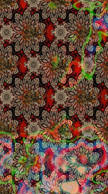 Kumaş, tekstil, duvar kağıdı baskısı için. Tomurcukları papatya çiçekleri olan sevimli bir çiçek deseni. Eski usul. Raster illüstrasyonu. Eskiz geçmişi. Miles Fleur, dandik süs.