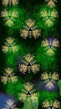 Raster suluboya çiçek deseni, narin çiçekler, yeşil ve mavi çiçekler, tebrik kartı şablonu. Güzel kumaş deseni.