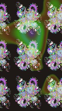 Çizim çiçek deseni duvar kâğıdı olarak kullanılabilir. Gri renkli çiçekler. Raster illüstrasyonu.