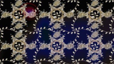 Modaya uygun kumaş deseni. Düz Çiçek Elementleri Tasarımı. Renkli Yaz Temalı eskiz kalıbı. Sevimli çiçek raster deseni.