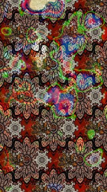 Düz Çiçek Elementleri Tasarımı. Kahverengi renkli çiçekler. Raster illüstrasyonundaki çiçek desenli çizim. Renkli Bahar Teması çizim şablonu.