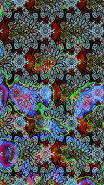 Raster illüstrasyonu. Egzotik çiçekler, mavi renkler üzerine botanik parlak klasik doğa. Klasik tropikal doğal elementlerin suluboya seti.