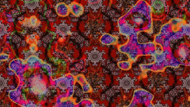 Raster düz çiçek çizim deseni. Hediye ambalaj kağıdı, tebrik kartları, posterler ve pankart tasarımı. Kahverengi renkte çiçekler.