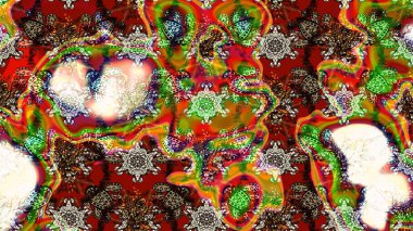 Bahar çiçekleriyle güzel bir çiçek deseni çizmişsin. Güzel kumaş deseni. Raster illüstrasyonu.