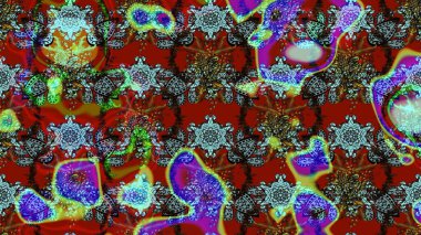 Çiçekli karalama şeklinde Raster çiçek deseni. Yumuşak, yaz çiçekli arka plan. Kırmızı renkte çiçekler.