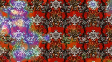 Küçük çiçekli yay deseni çiz. Raster illüstrasyonu. Suluboya tarzında kahverengi renkler üzerine.