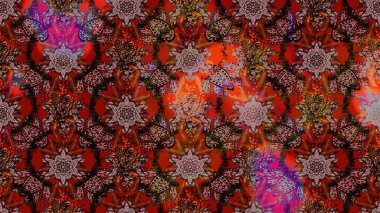 Çiçek deseni. Kahverengi renkte çiçek eskizi. Şatafatlı bahar bahçesi dokusu. Raster illüstrasyonu. Kahverengi renkte çiçekler.